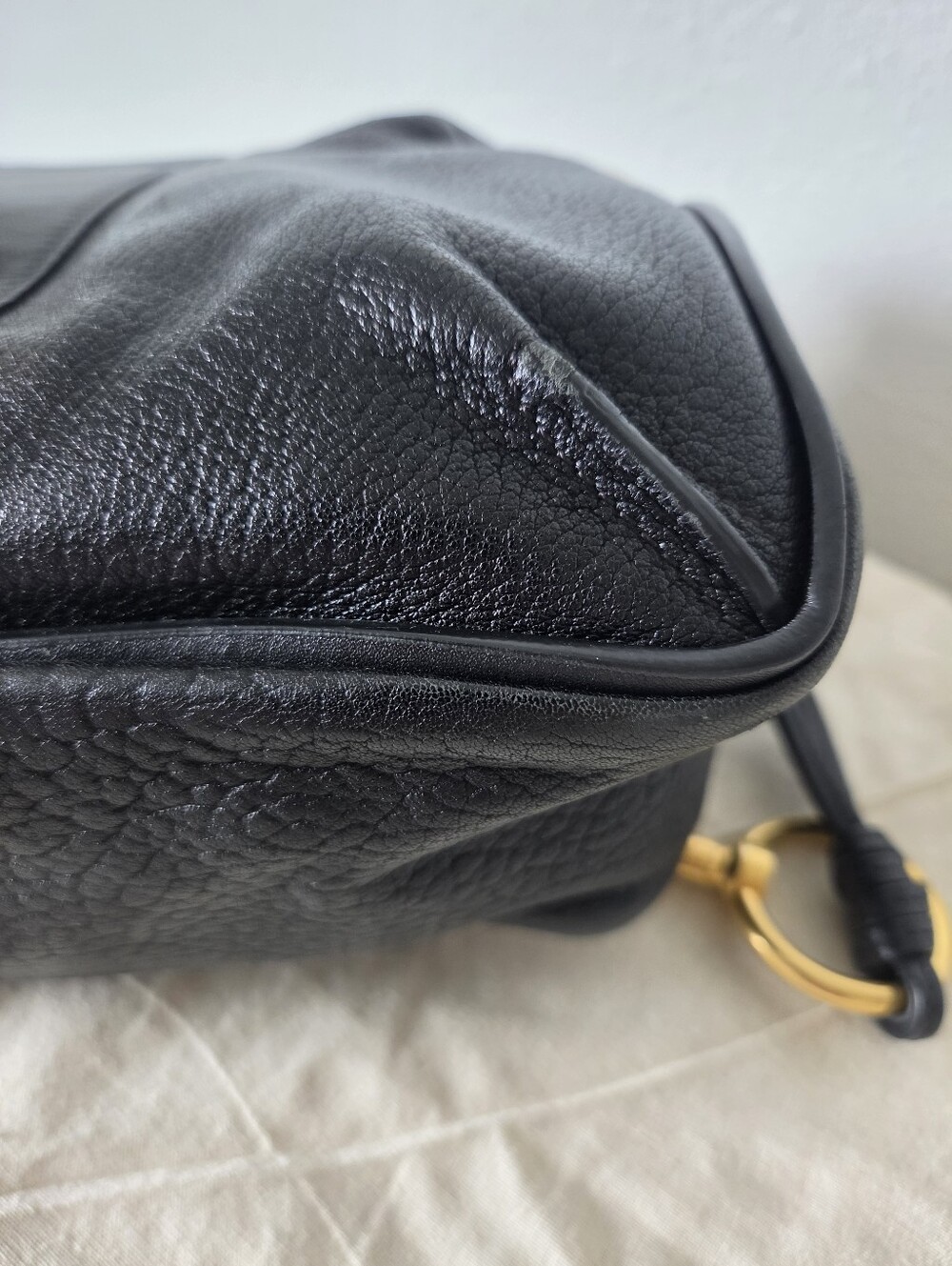 Chloe Black Lexa Crossbody Bag Leather Small Aged Gold Hardware - Picture 10 of 16
